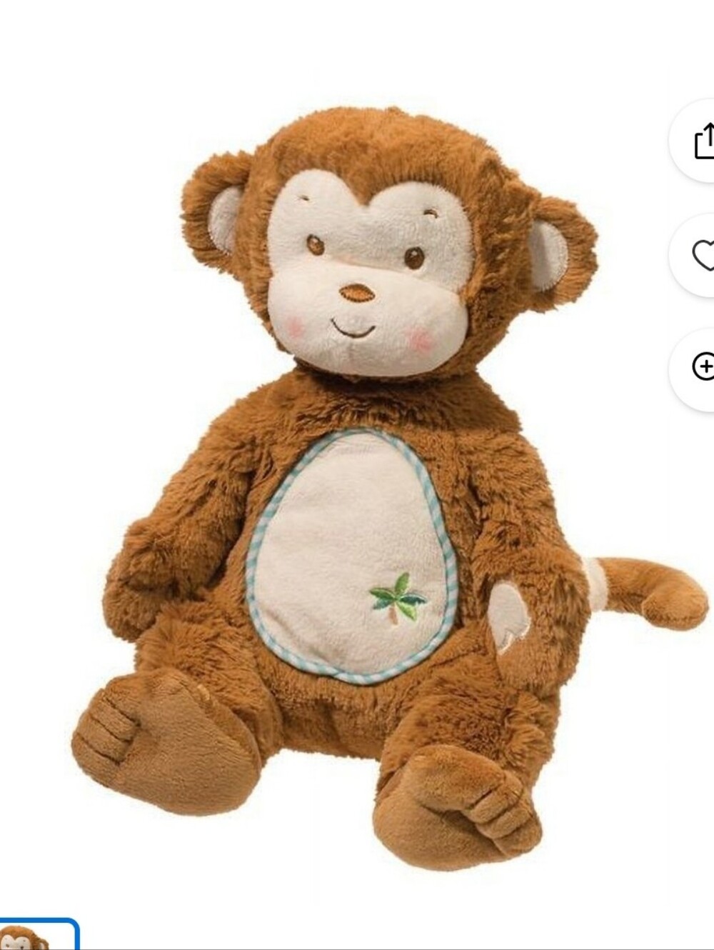 NWT Douglas Plush Brown Monkey Plumpies - Soft Cuddly Toy